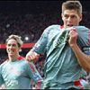 Man Utd 1 v 4 Liverpool&nbsp;:&nbsp;Gerrard celebrates after his penalty puts Liverpool in front in the first half
