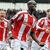Stoke City 3 v 2 Aston Villa&nbsp;:&nbsp;Drama strikes again at the death when Rory Delap's throw is diverted in by Mamady Sidibe to earn Stoke their first Premier League win