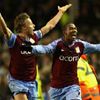 Everton 2 v 3 Aston Villa&nbsp;:&nbsp;Ashley Young runs the length of the pitch in celebration of Villa's winner