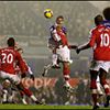 Everton 1 v 1 Arsenal&nbsp;:&nbsp;The impressive Tim Cahill rises high above the Arsenal defence to head Everton ahead in the 61st minute