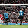 Arsenal 0 v 2 Aston Villa&nbsp;:&nbsp;Villa take the lead after frustrating Arsenal for most of the game, Young's cross nodded in either by Gael Clichy or Gaby Abonglahor
