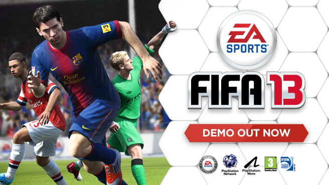 The FIFA 13 demo is available through Origin™, Xbox LIVE® and PlayStation Network®