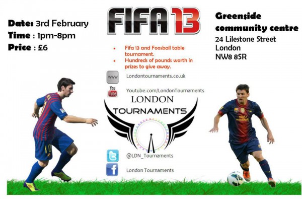 Their first tournament is on the 3rd February 2013 located in the heart of London at the Greenside Community Centre