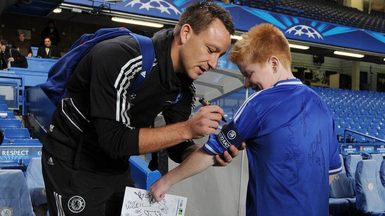 Football-mad Oran Tully met his idol John Terry and the rest of the Chelsea squad during a festive edition of My Special Day