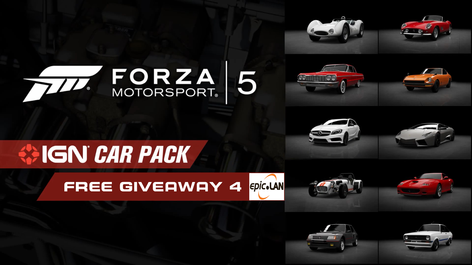 Win yourself 1 of 5 Forza Motorsport 5 IGN Car Packs