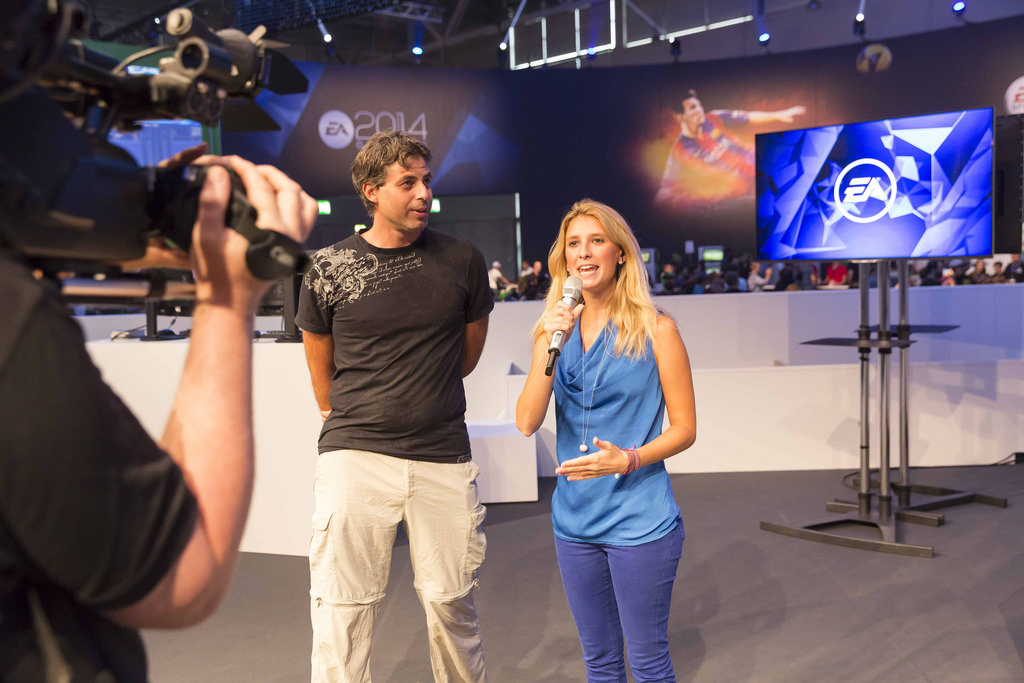 Interview with FIFA 15 Producer Sebastian Enrique on stage hosted by Christine Imdahl