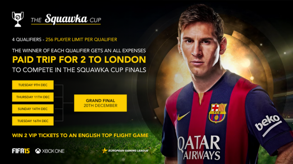 Enter the Squawka Cup FIFA 15 tournament to be in chance of winning 2 VIP tickets to an English top flight game in January 2015.